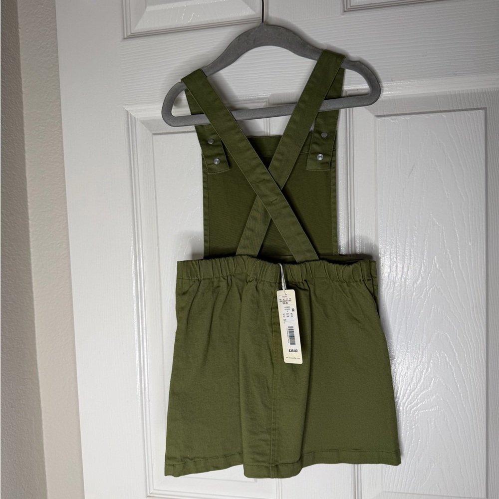 Copper Key Olive Green Kids Overalls Skirt